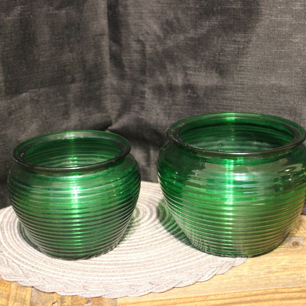 National Potteries - Green pots x3 - Flower Pots - Vintage